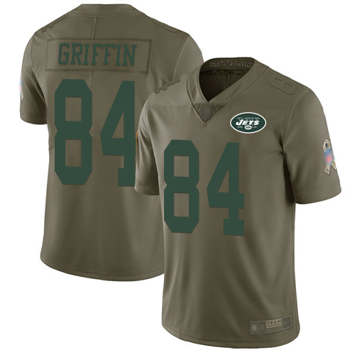 New York Jets Limited Olive Youth Ryan Griffin Jersey NFL Football #84 2017 Salute to Service->youth nfl jersey->Youth Jersey